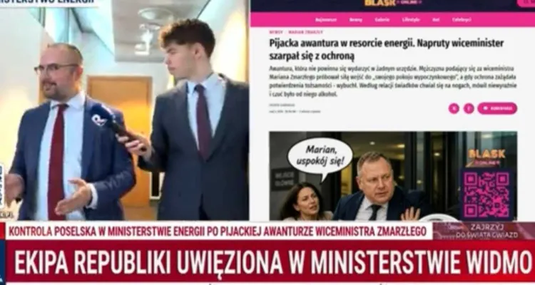 Poseł Jabłoński i ekipa Republiki uwięzieni w ministerstwie. „Chcieliśmy zobaczyć pokój Zmarzłego”