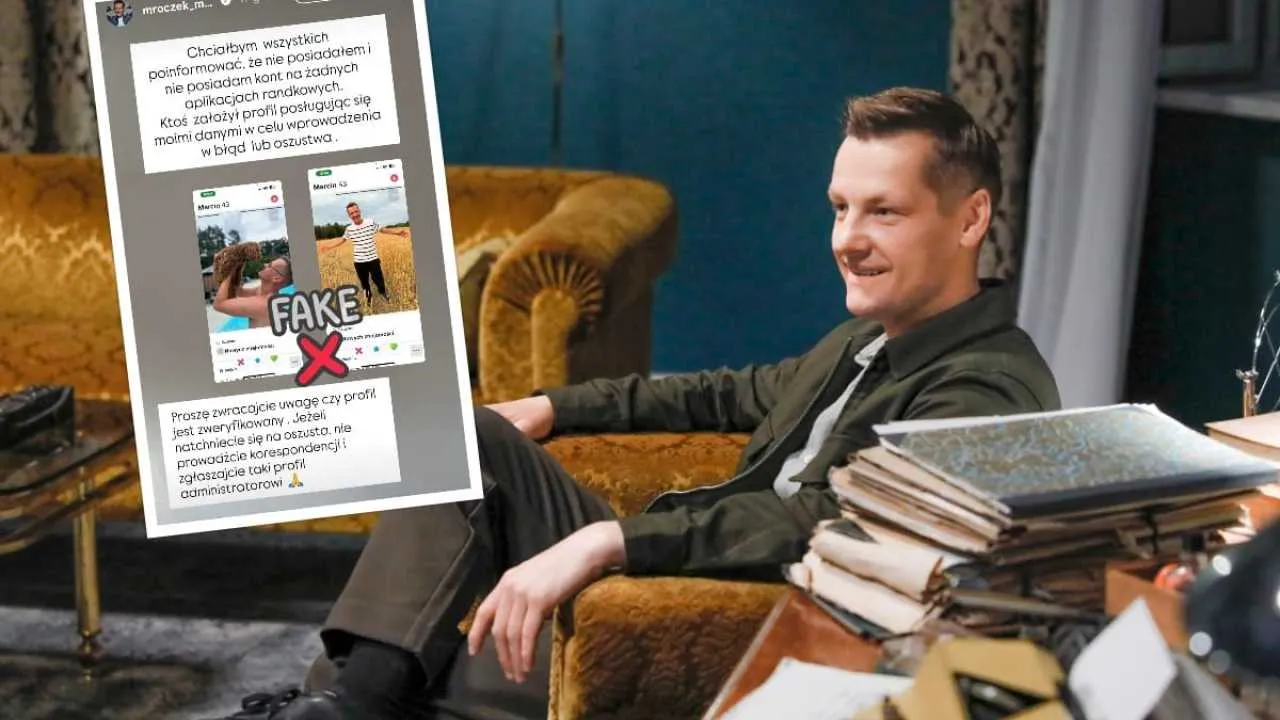 Marcin Mroczek w aplikacji randkowej? Aktor ostrzega fanów