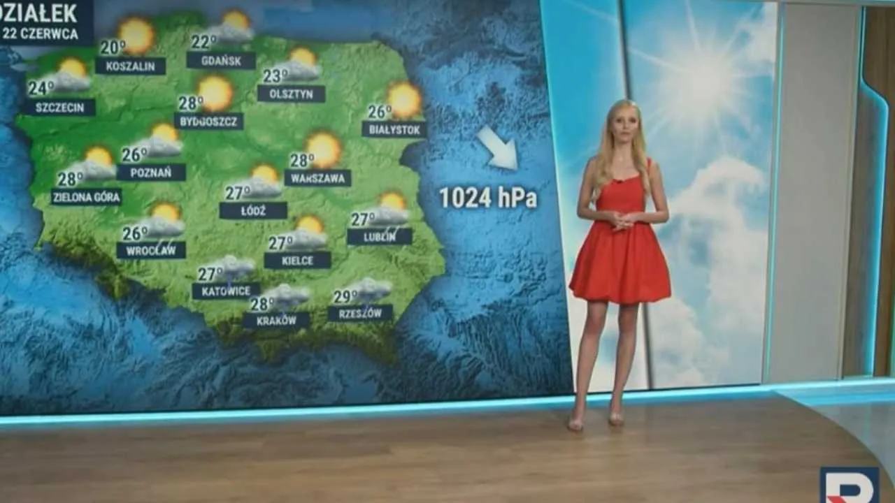 Nowa gwiazda Republiki z nogami do nieba. W studiu TV goręcej niż za oknem
