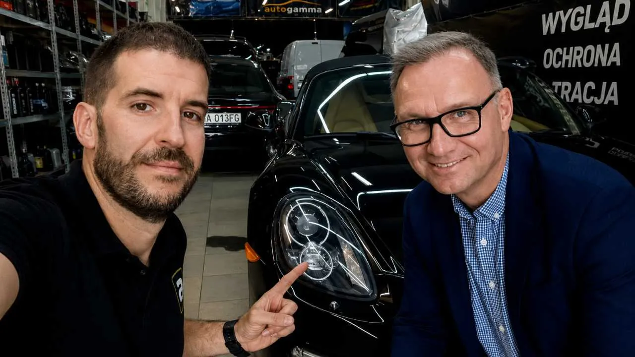 Andrzej Duda przyjechał Porsche do warsztatu. Mechanicy nie mogli uwierzyć, kto czeka w kolejce