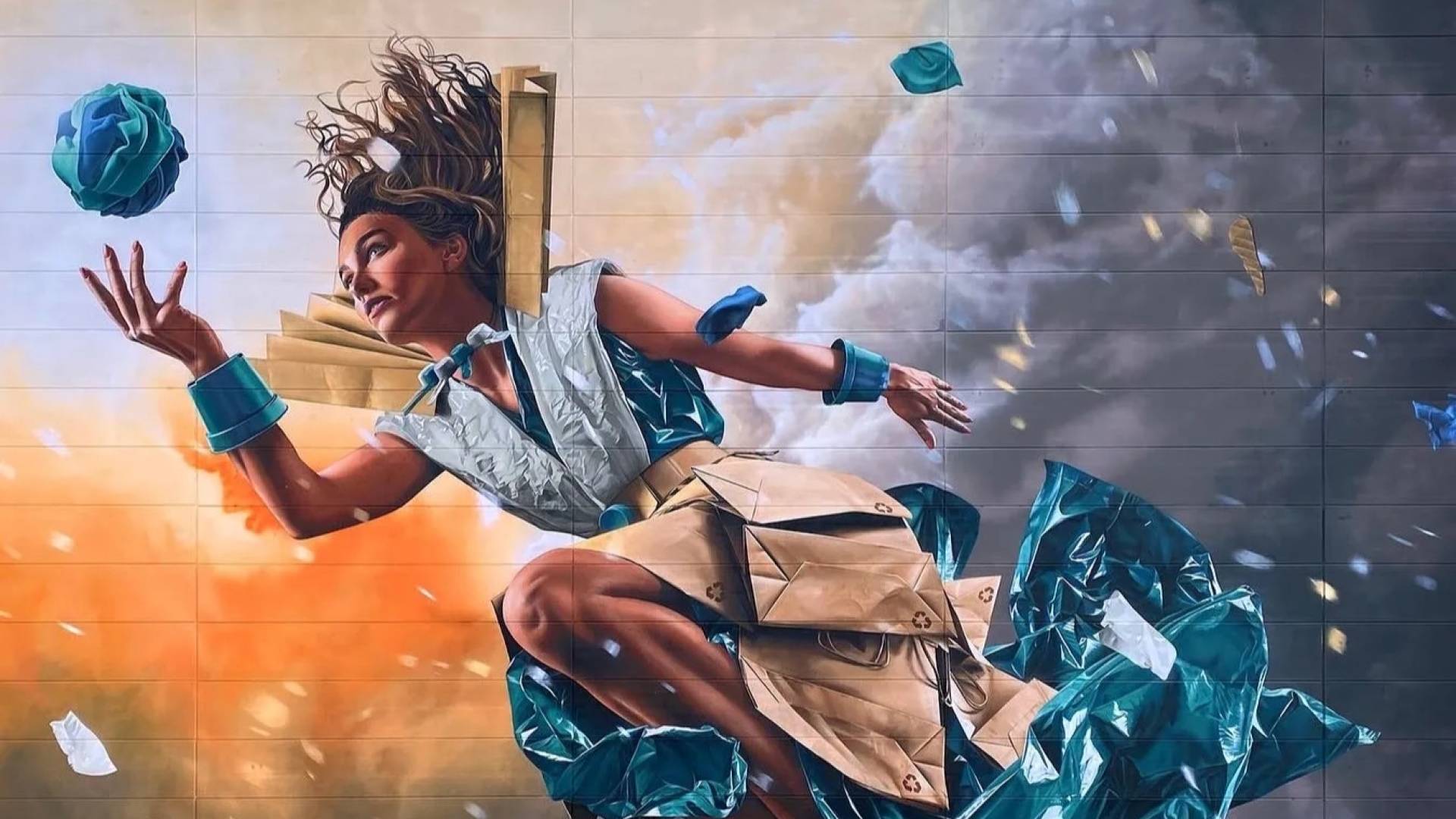 Kobieta w sukience z odpadów. Mural w Tilburgu wybrany najpiękniejszym na świecie [FOTO]