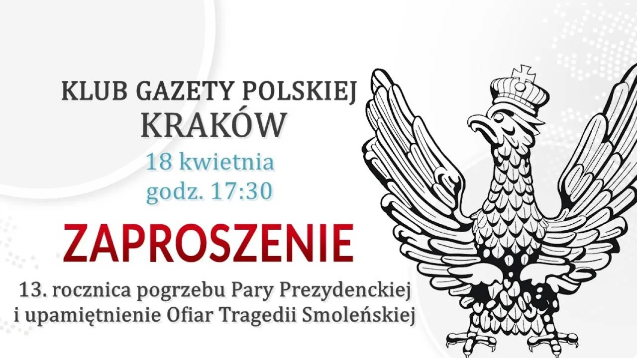 Zapraszamy na uroczystości związane z 13. rocznicą pogrzebu pary prezydenckiej