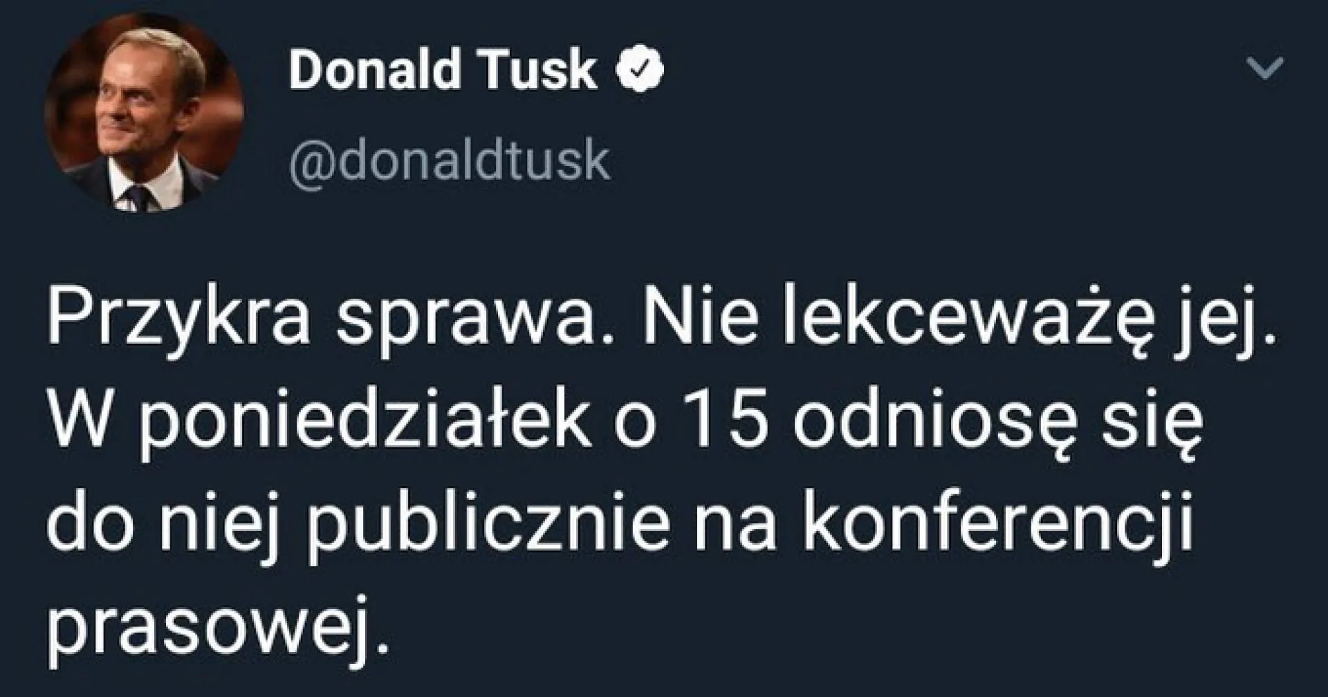 Tusk zareagował