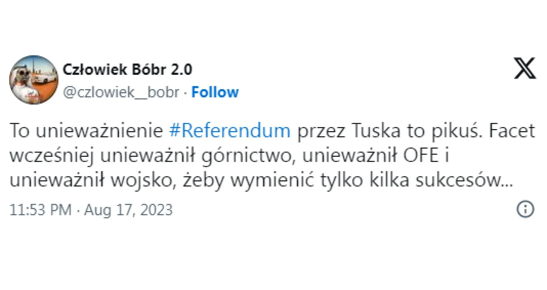 Unieważnił górnictwo, OFE, wojsko