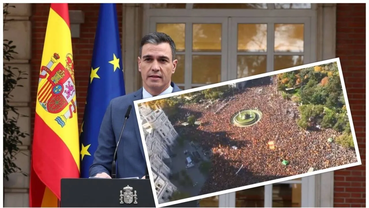 Ponad milion demonstrantów na ulicach Madrytu. Przeciwnicy rządu Sancheza skandowali: to koniec Hiszpanii!