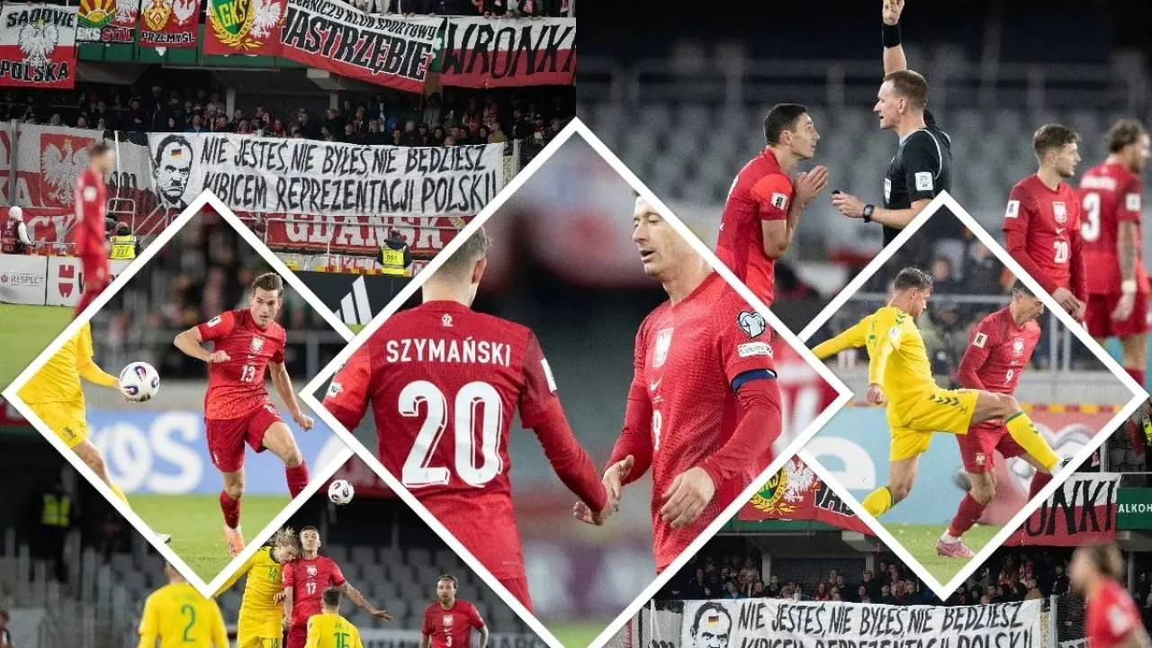 Litwa-Polska 0:2. Na boisku pełna kontrola. Trybuny nie darowały Tuskowi. ZOBACZ ZDJĘCIA