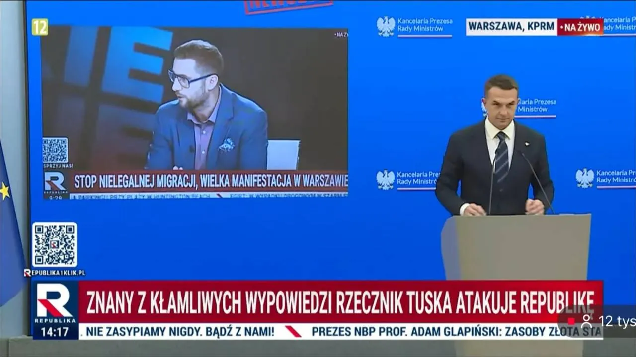 Szłapka pokazał na konferencji prasowej fragment z TV Republika. Kłeczek zareagował
