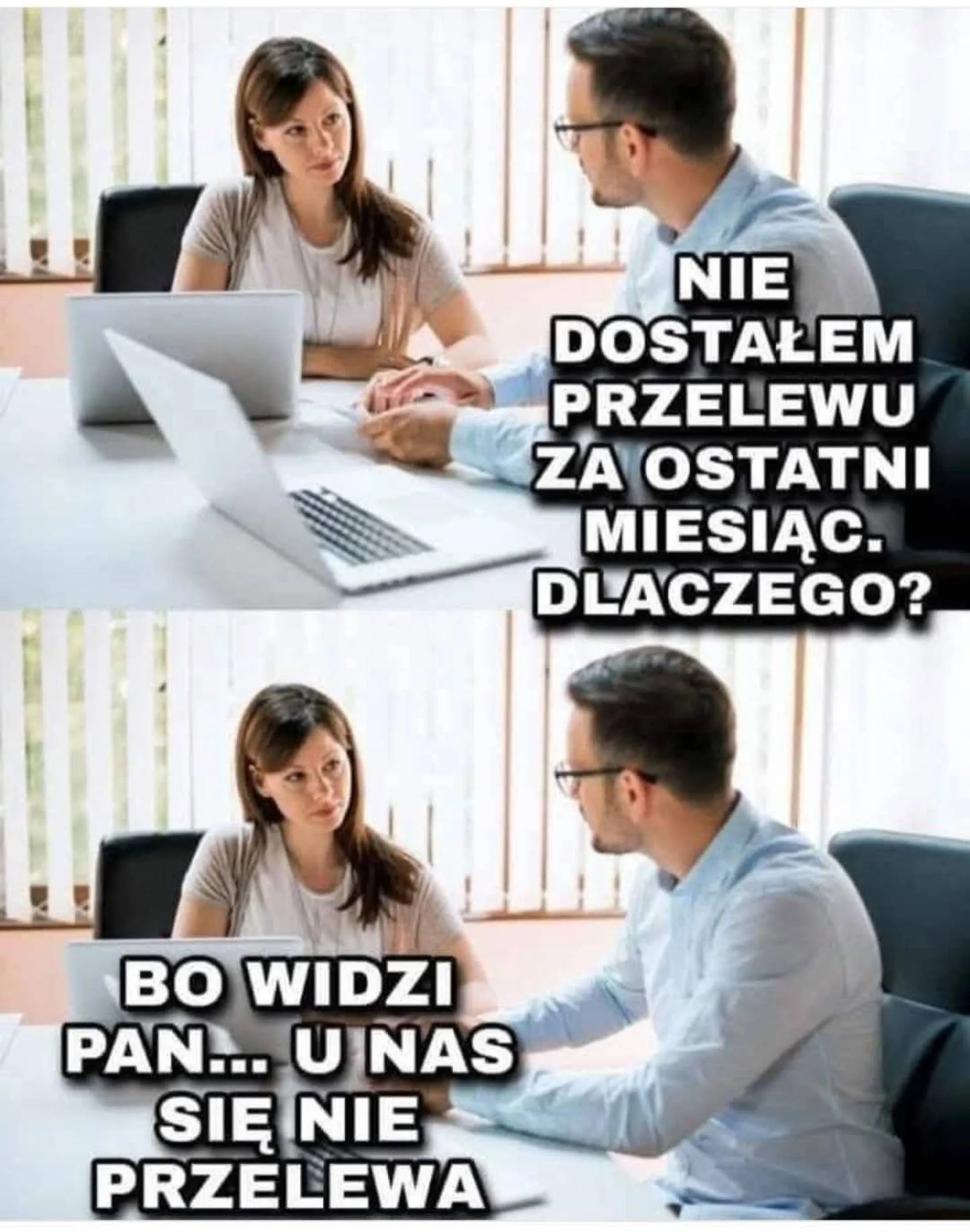 Przelew za ostatni miesiąc