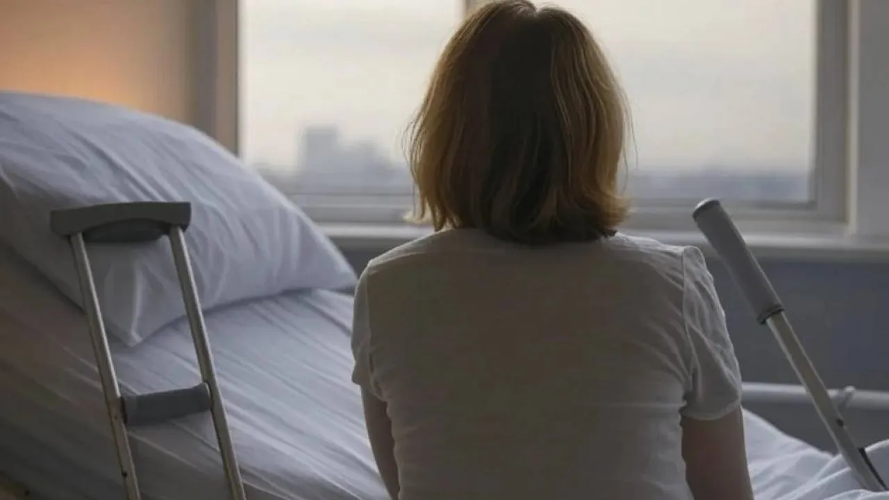 Kobieta na sali szpitalnej