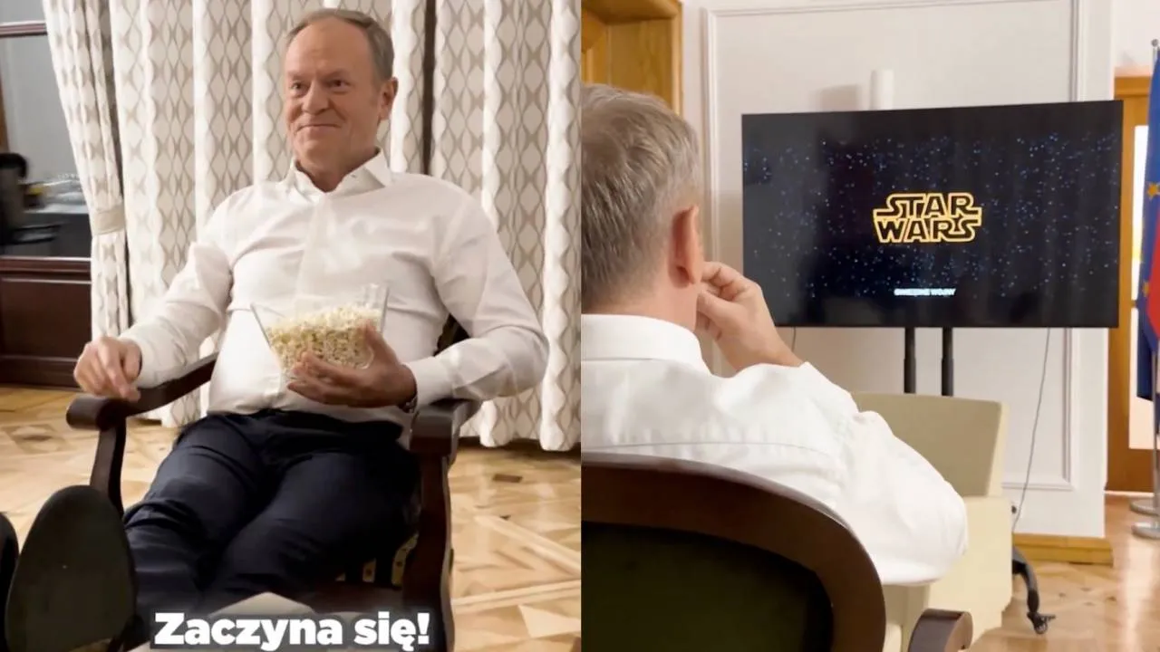 W Polsce chaos, a Tusk? Ogląda film i je popcorn. Takiego odzewu z pewnością nie przewidział