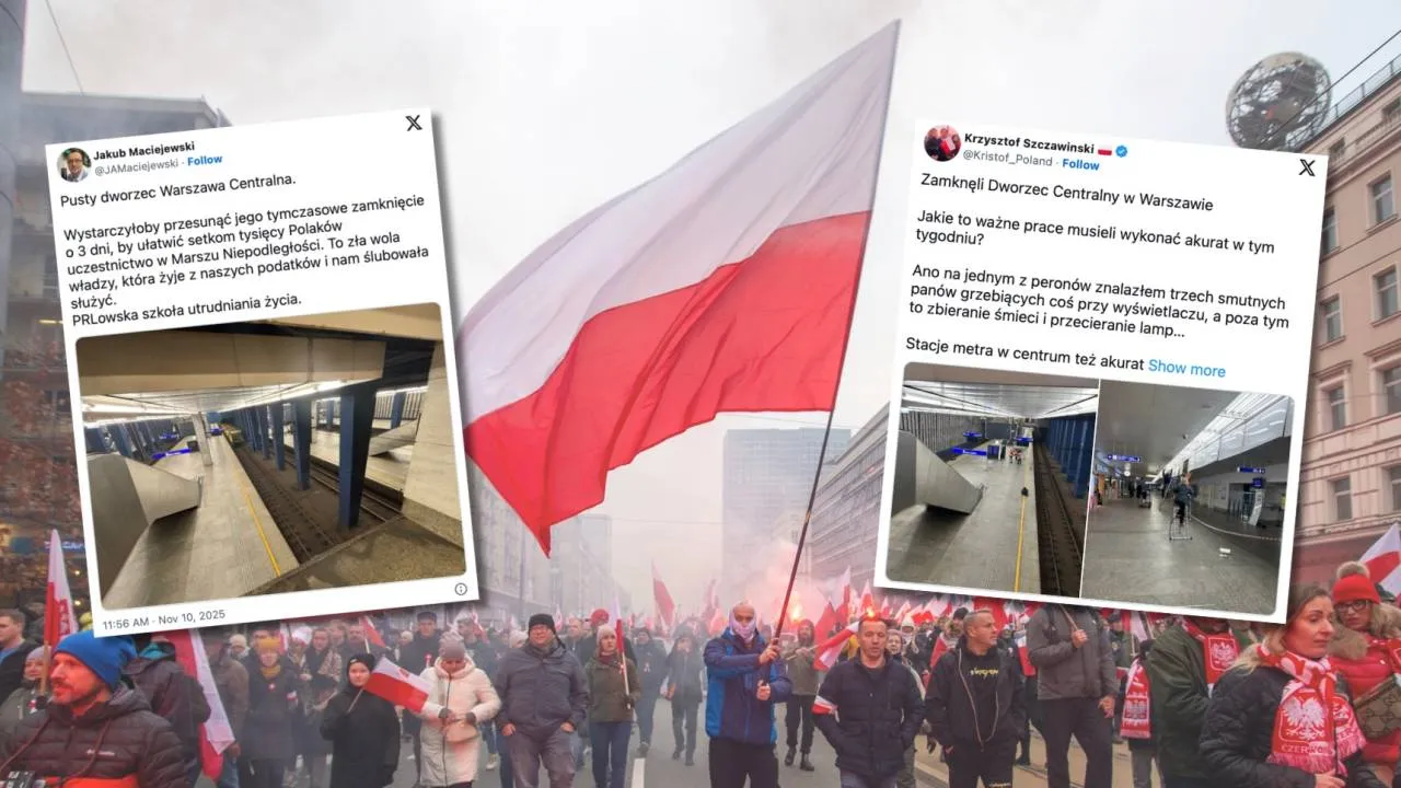 Tak na dzień przez Marszem Niepodległości wygląda dworzec Warszawa Centalna. Przypadek...? [SONDA]