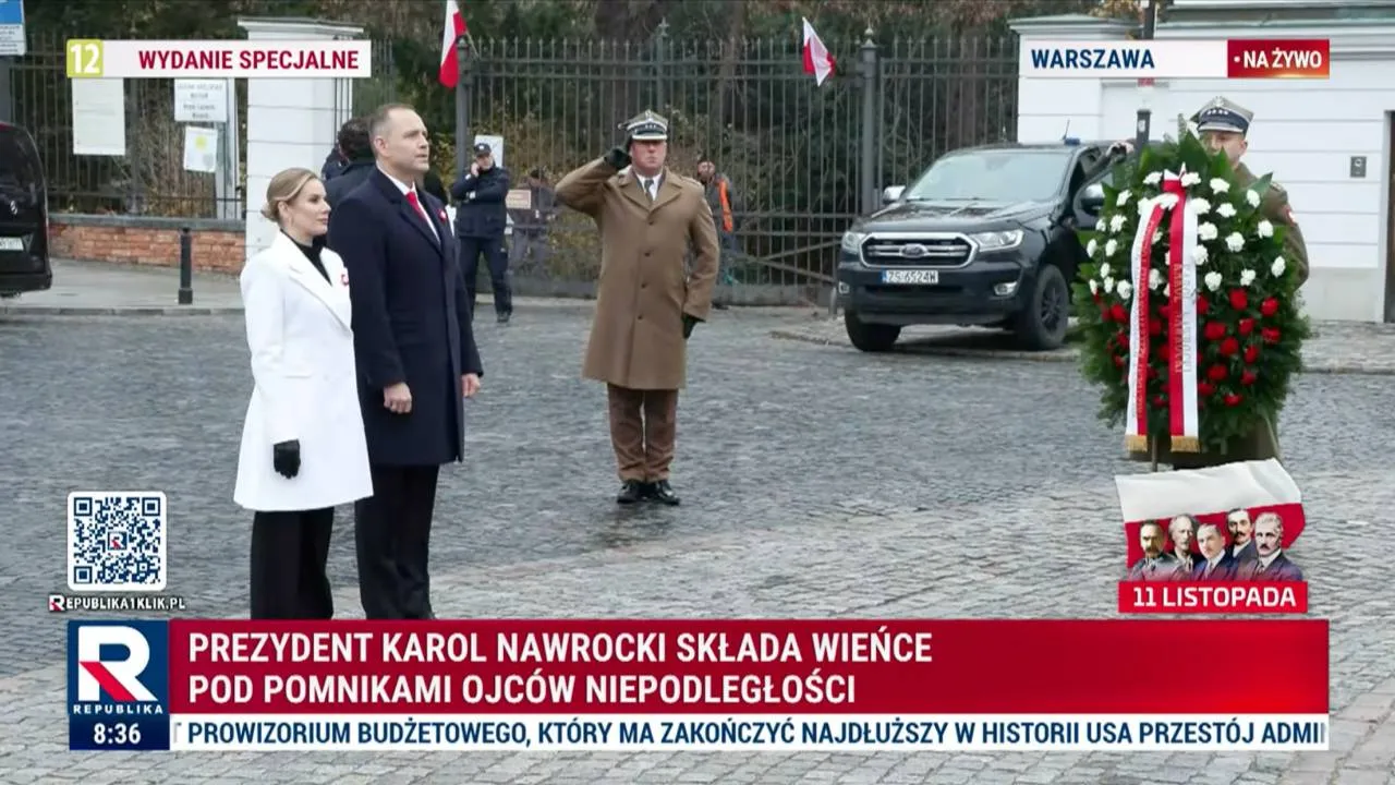Prezydent Nawrocki złożył wieńce pod pomnikami Ojców Niepodległości [WIDEO]