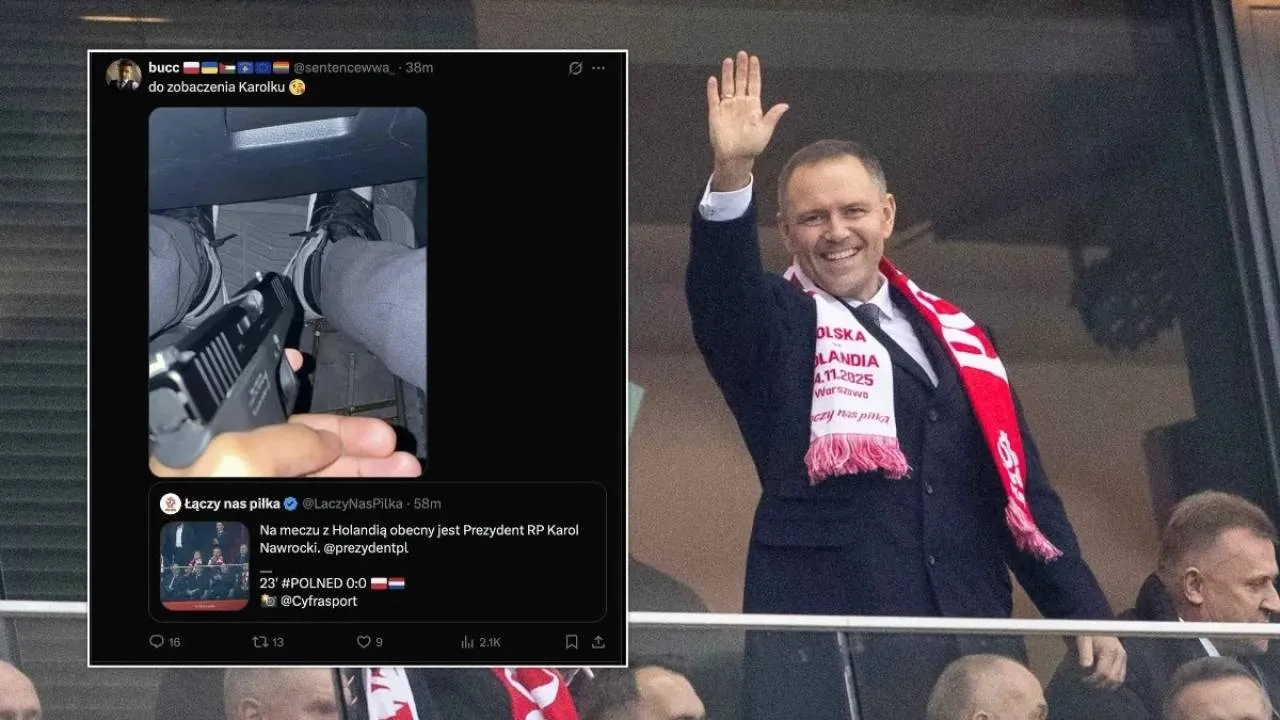 Nawrocki na meczu, a w sieci taki wpis. Zwolennik obecnej władzy groził zabójstwem prezydenta