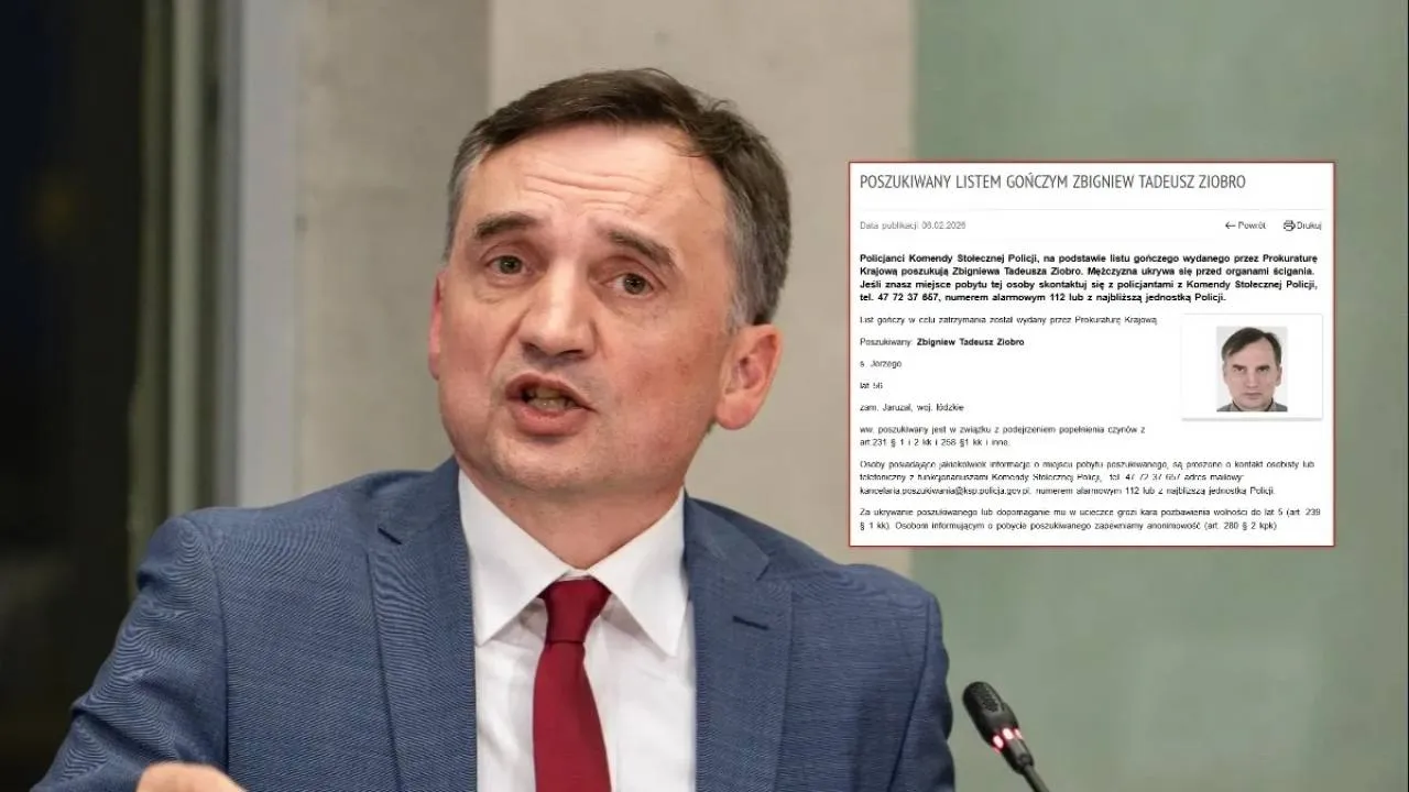 Rozkręca się spektakl z Ziobro. Wydano list gończy, policja "prosi" o informacje ws. pobytu polityka