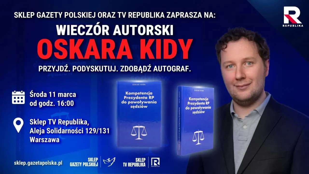 Spotkanie autorskie z Oskarem Kidą! Rozmowa o prawie i szansa na autograf w Sklepie TV Republika