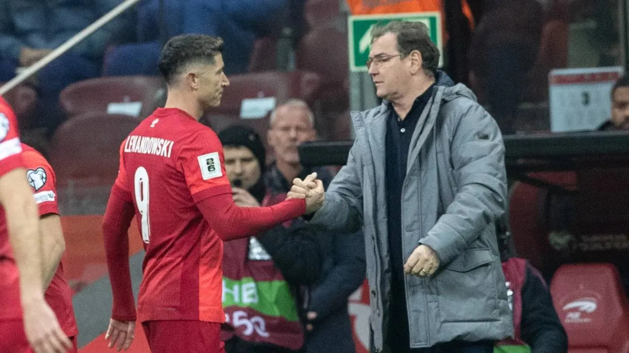 Robert Lewandowski i selekcjoner Jan Urban