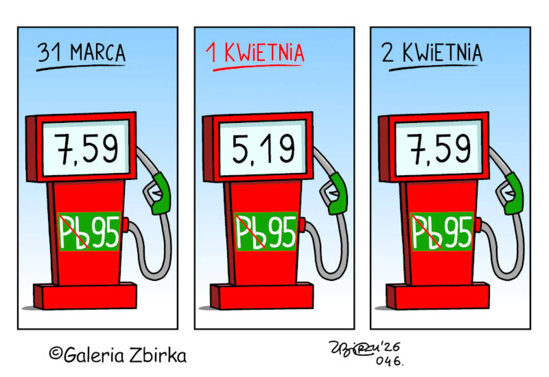 Prima aprillis na stacji paliw