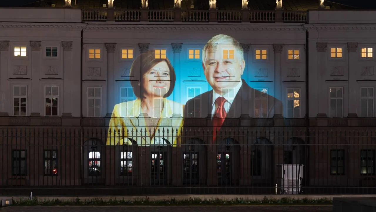 Iluminacja na Pałacu Prezydenckim