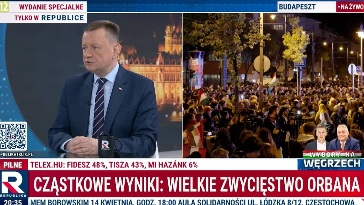Błaszczak w Republice: Mimo różnic, trzymamy kciuki za premiera Orbana
