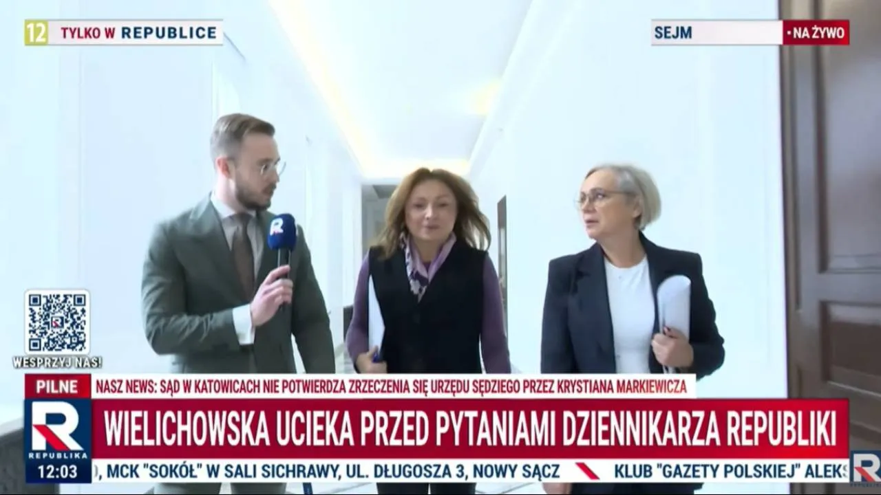Wielichowska znów uciekła przed pytaniami o aferę kłodzką. Zaatakowała reportera TV Republika