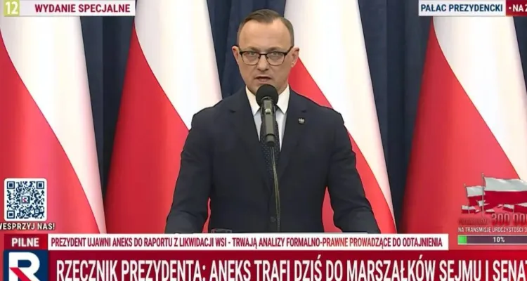 Leśkiewicz o aneksie do raportu z likwidacji WSI. "Dziś ten dokument trafi do kancelarii Sejmu i Senatu"