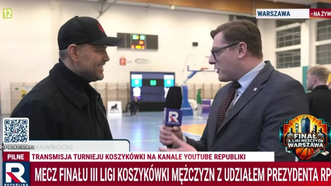 Prezydent Nawrocki na turnieju koszykówki w Warszawie. "Zawsze znajdzie się czas, by trenować"