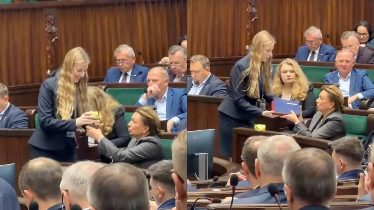 Wielichowska "obsłużona" przez pracownicę Kancelarii Sejmu. Dostała lemoniadę i... [WIDEO]