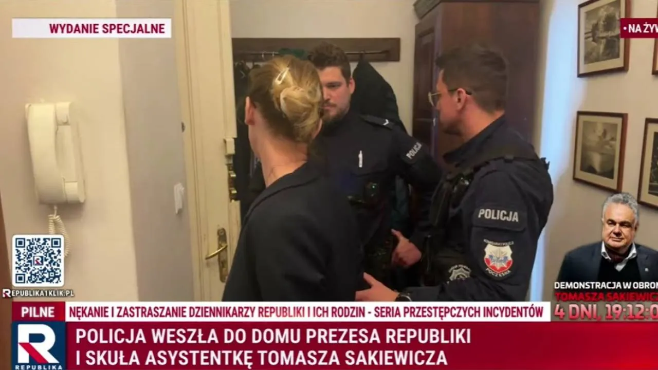 Policja w domu Tomasza Sakiewicza. Asystentka prezesa TV Republika skuta i zatrzymana