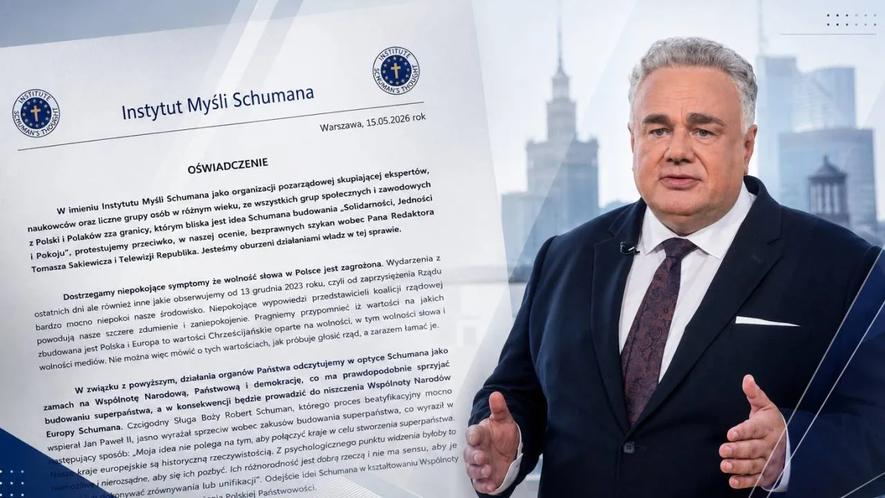 Instytut Myśli Schumana staje w obronie Sakiewicza i TV Republika. „Wolność słowa w Polsce jest zagrożona"