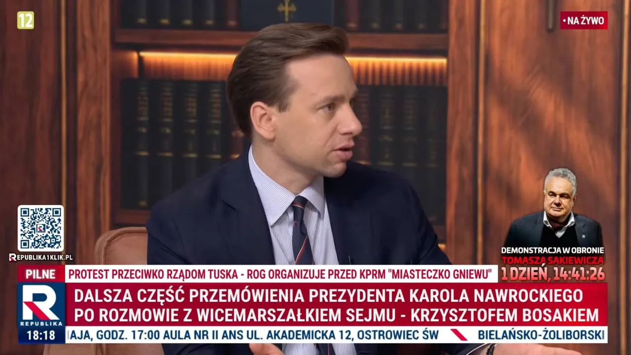 "Ruina dla zaufania obywateli do państwa". Bosak złożył obietnicę w "Gabinecie Sakiewicza"