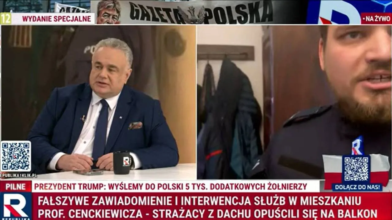 Próba wejścia do mieszkania prof. Cenckiewicza. Sakiewicz: Jesteśmy już Białorusią