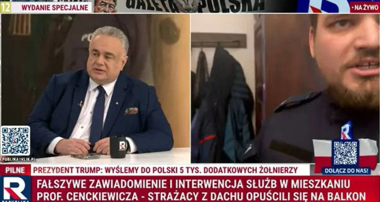 Próba wejścia do mieszkania prof. Cenckiewicza. Sakiewicz: Jesteśmy już Białorusią