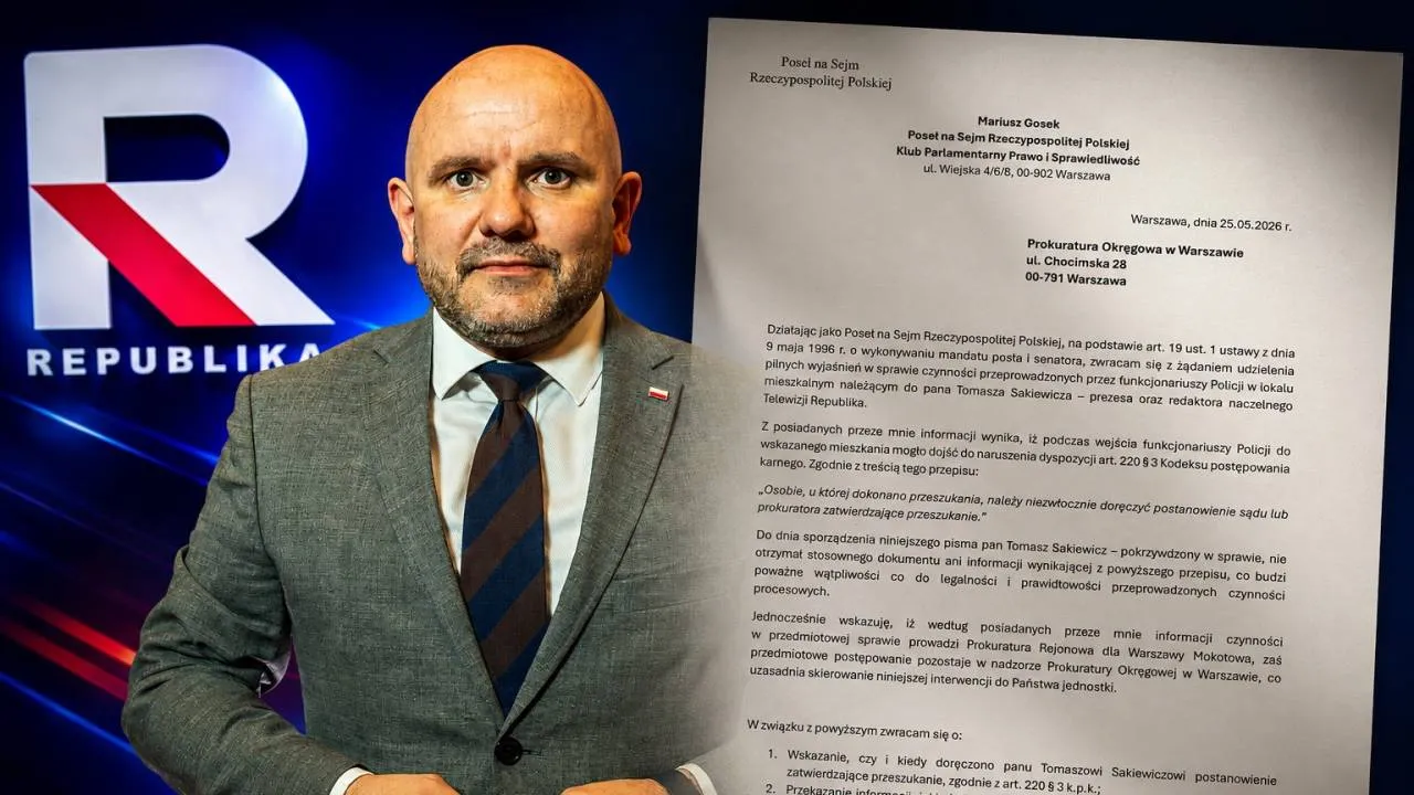 „Dlaczego nie dostarczono dokumentów?” Gosek pyta o akcję policji u Tomasza Sakiewicza [SZCZEGÓŁY]