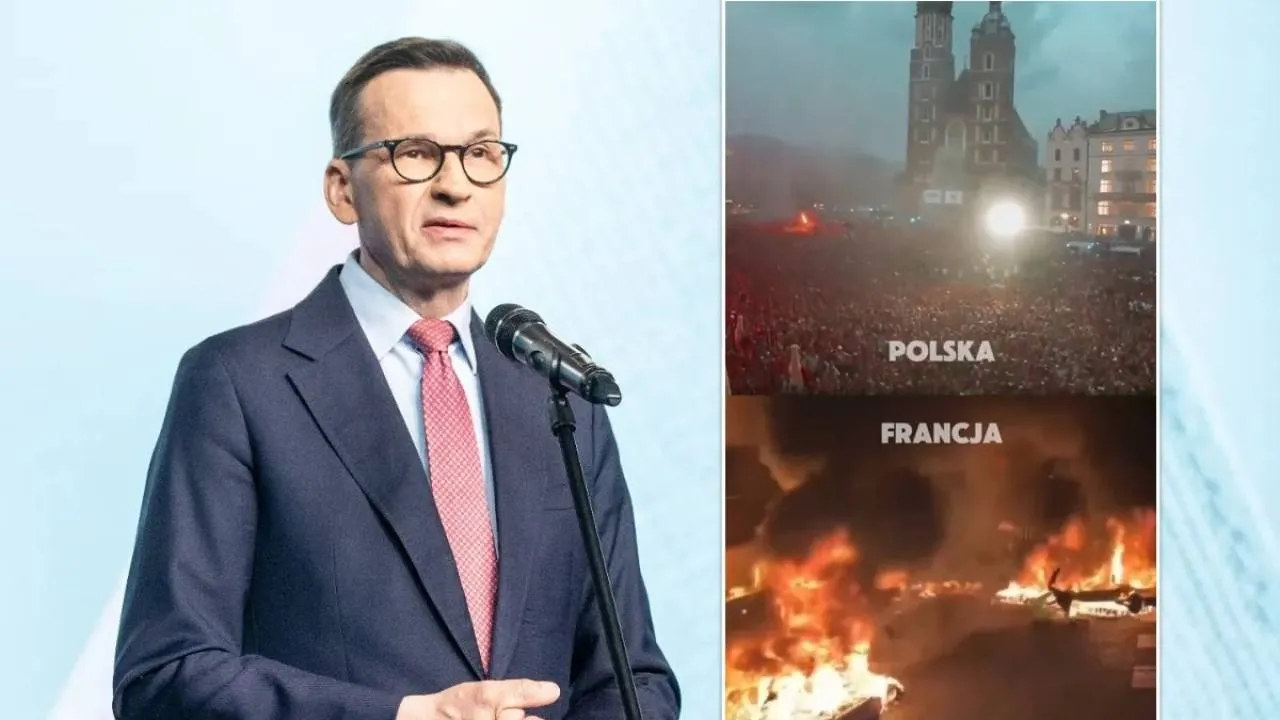 Morawiecki zestawił dwa nagrania. „Polska ostoją normalności”. WIDEO