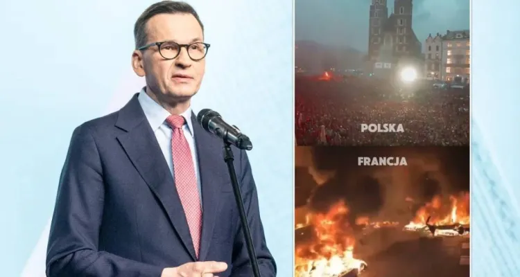 Morawiecki zestawił dwa nagrania. „Polska ostoją normalności”. WIDEO