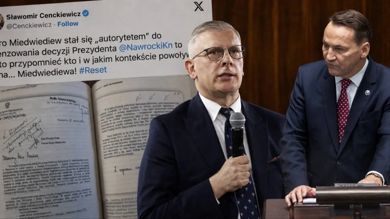 Sikorski cytuje Miedwiediewa? Cenckiewicz przypomniał mu dokument z 2010 roku