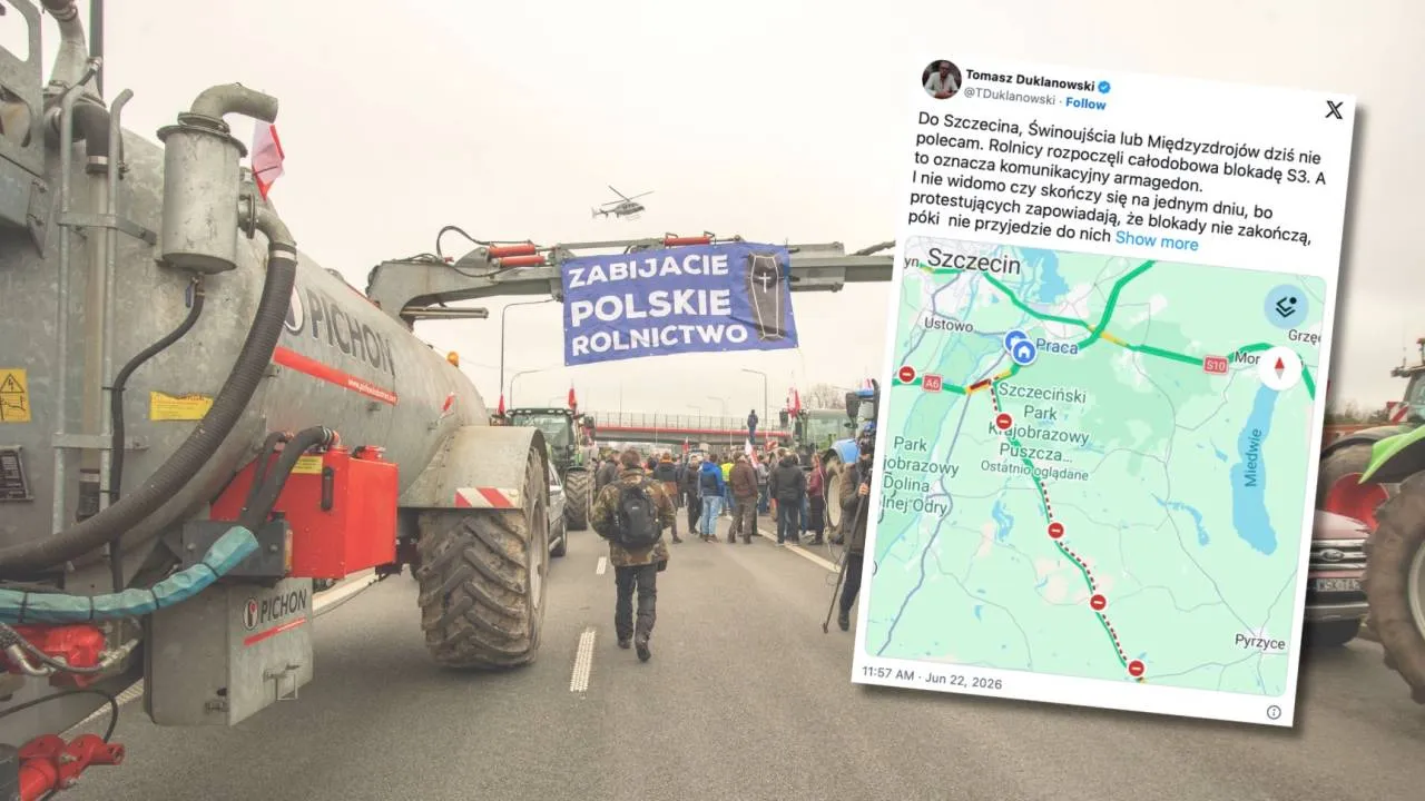 „Dość Mercosur”. Rolnicy zablokowali S3 i stawiają ultimatum Tuskowi