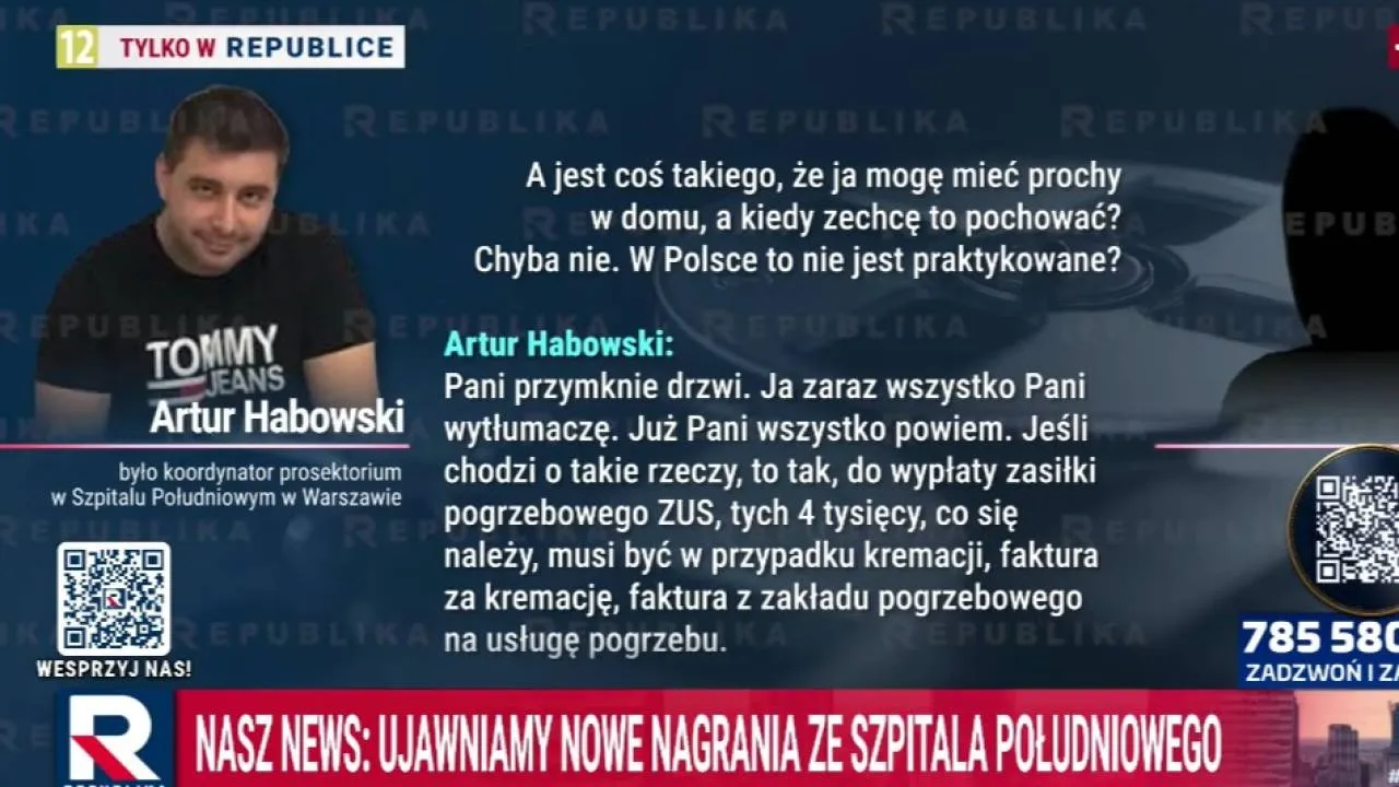 Taśmy z prosektrorium Szpitala Południowego. "Pani przymknie drzwi..."