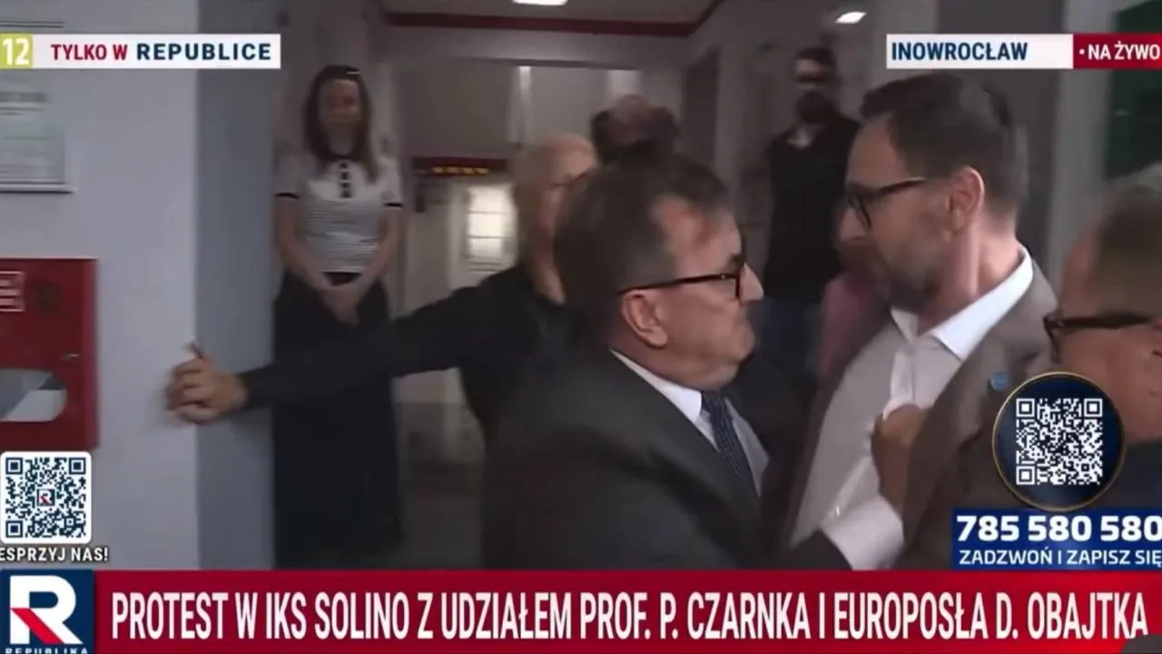 Szokujące sceny w Inowrocławiu. Prezes Solino szarpał europosła PiS. WIDEO