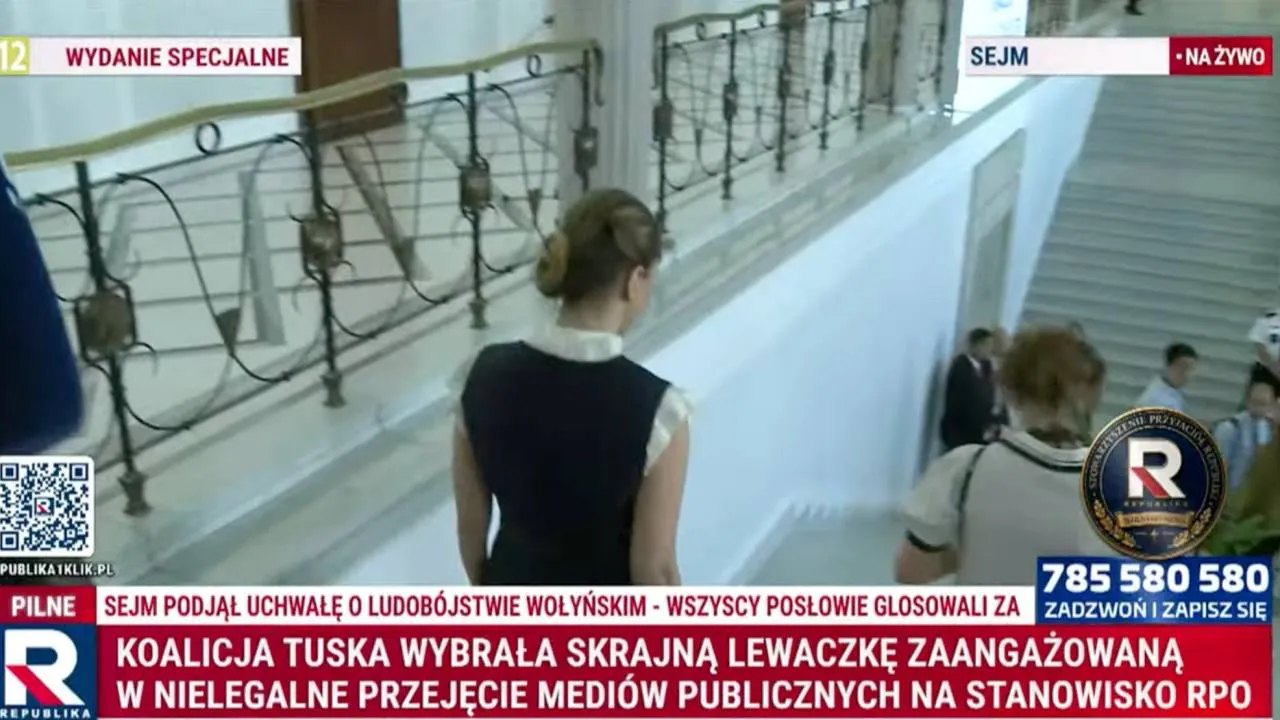 Sejm wybrał Gregorczyk-Abram. Po głosowaniu uciekała przed pytaniami TV Republika