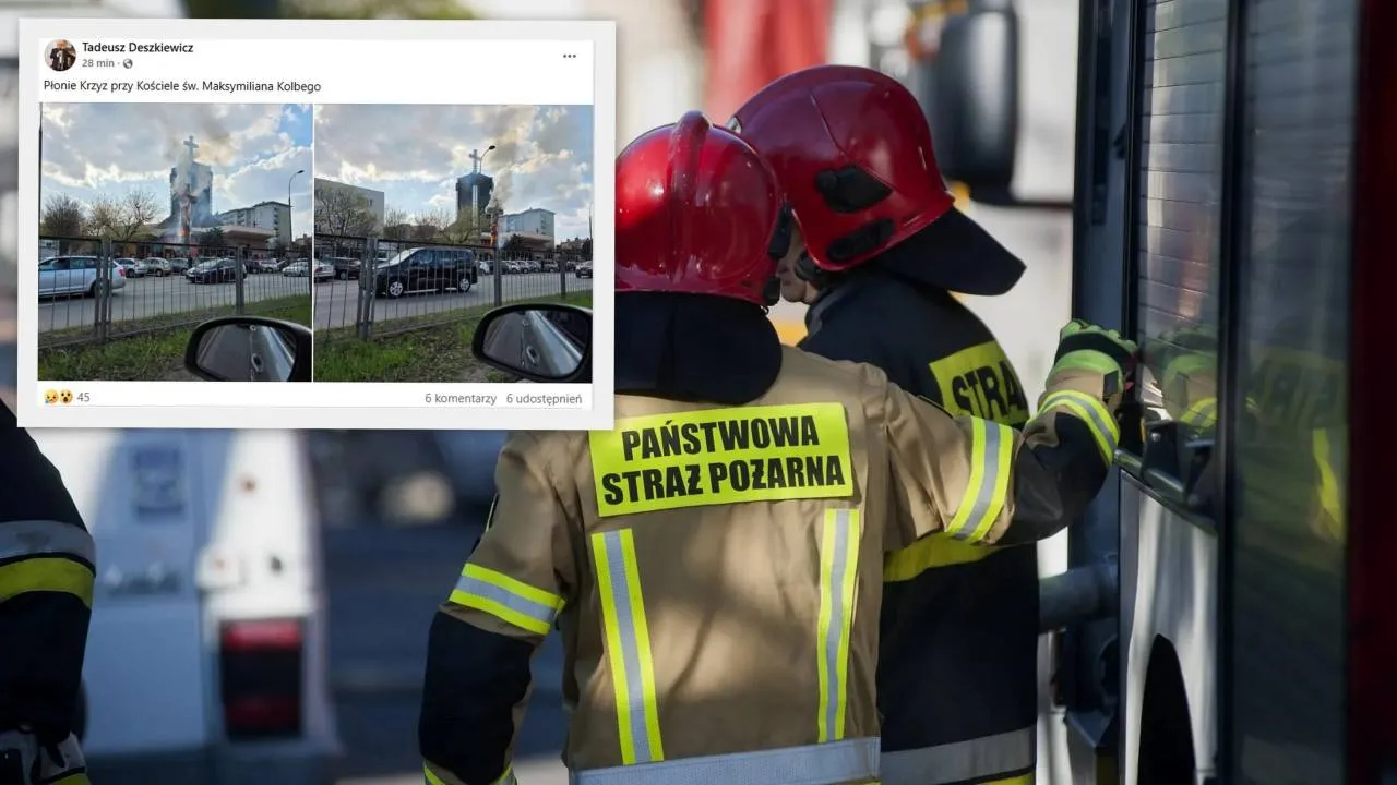 Pożar krzyża papieskiego w Warszawie. Jest decyzja prokuratury