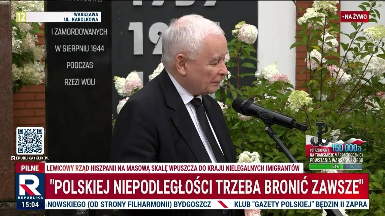 Mocny apel Jarosława Kaczyńskiego w rocznicę Powstania: "To kwestia naszego honoru"