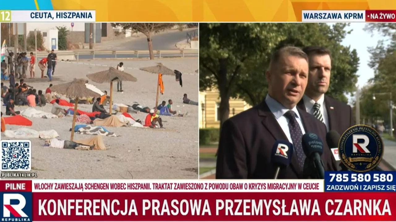 Nielegalni migranci zalali terytorium Hiszpanii. Czarnek żąda natychmiastowej reakcji Tuska