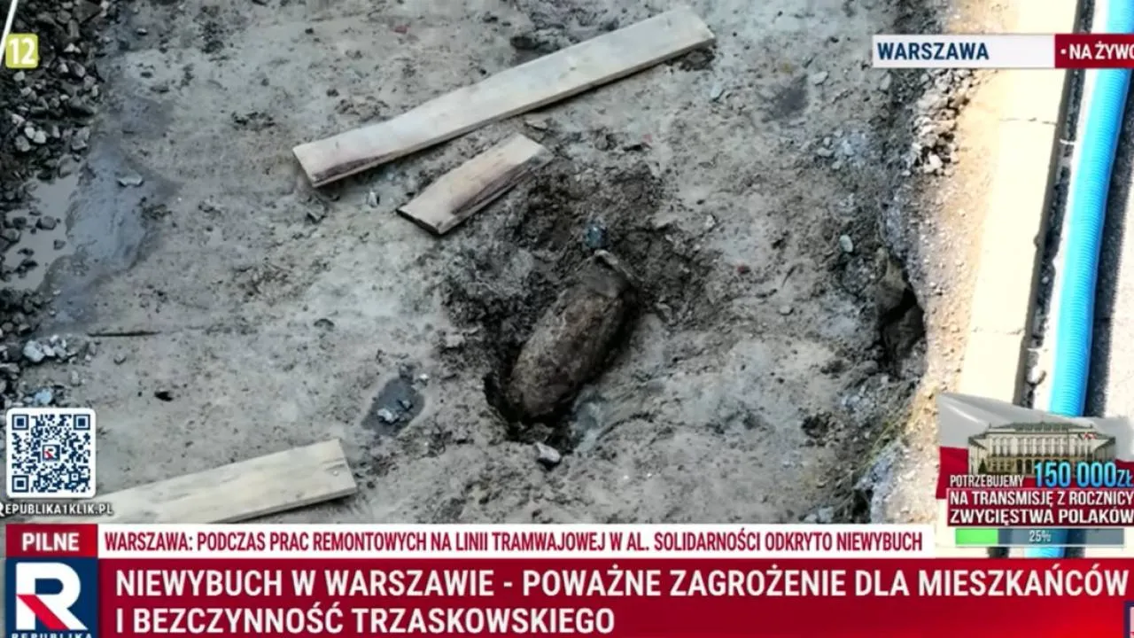 Niewybuch pod torowiskiem w centrum Warszawy. Na miejscu trwa remont