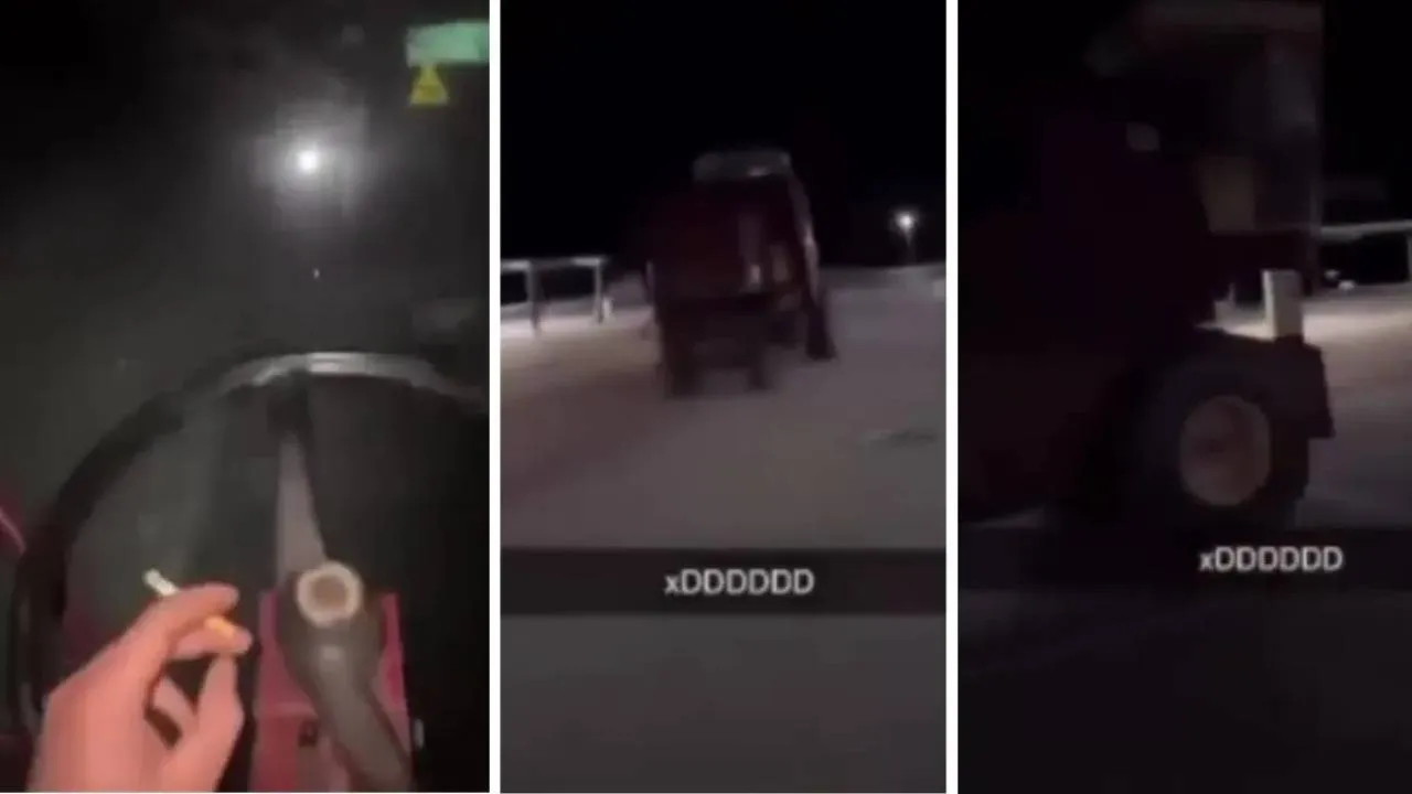 Odjechał kombajnem, ciągnąc za sobą scenę. Te dożynki zakończyły się z przytupem [WIDEO]