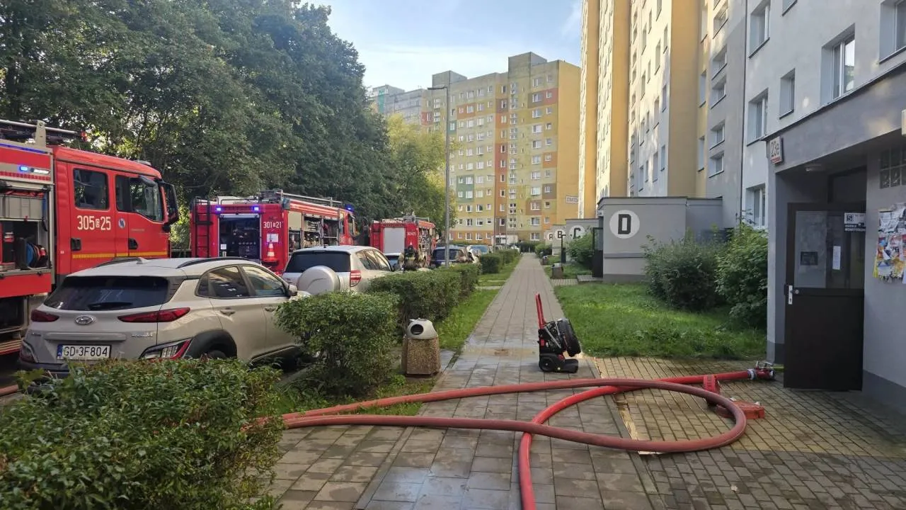 Gdańsk: Pożar w wieżowcu. W mieszkaniu odnaleziono zwłoki