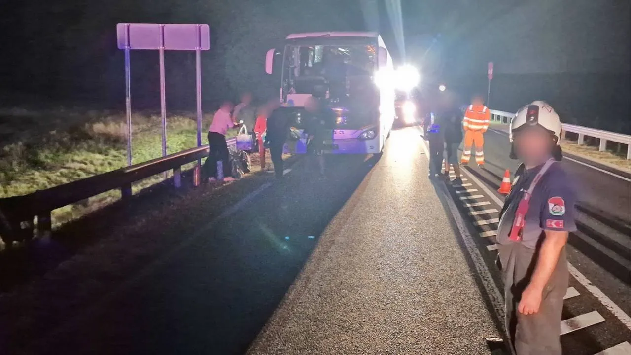 Wypadek polskiego autokaru na Węgrzech. Najpierw owca, a później zderzenie z tirem [WIDEO]
