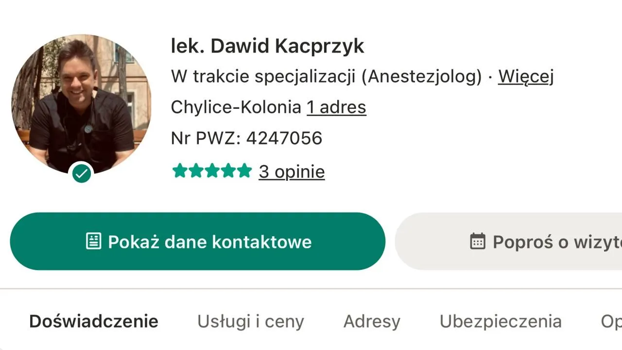 Szpital odcina się od Kacprzyka. "Zarząd zlecił natychmiastowe usunięcie fejków"