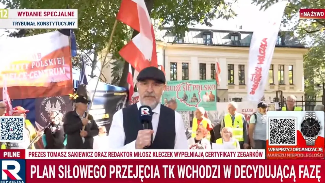 Wielkie poruszenie pod TK. Dzień po słowach Kierwińskiego pojawili się policjanci