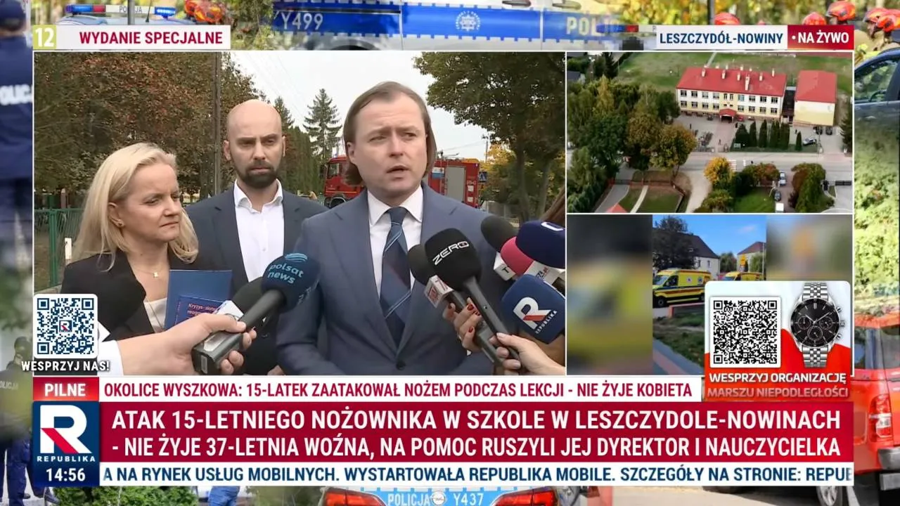 Nożownik w szkole. W piątek na terenie gminy lekcje się nie odbędą